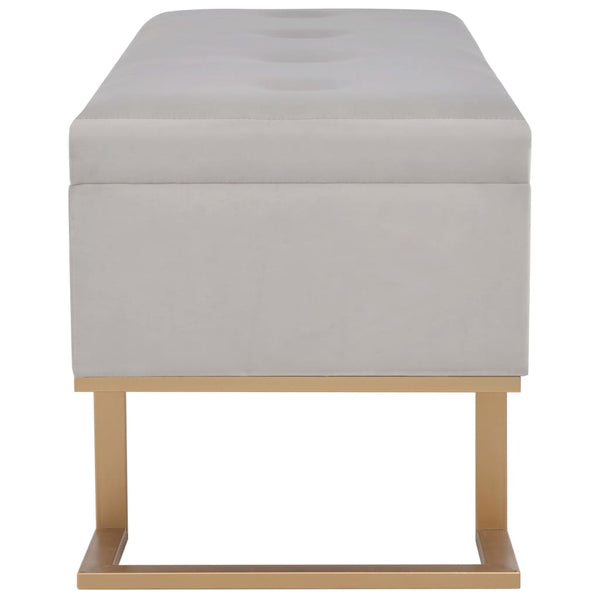 vidaXL Storage Bench 105 cm Grey Velvet