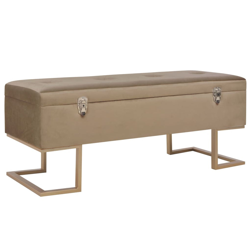 vidaXL Storage Bench 105 cm Beige Velvet