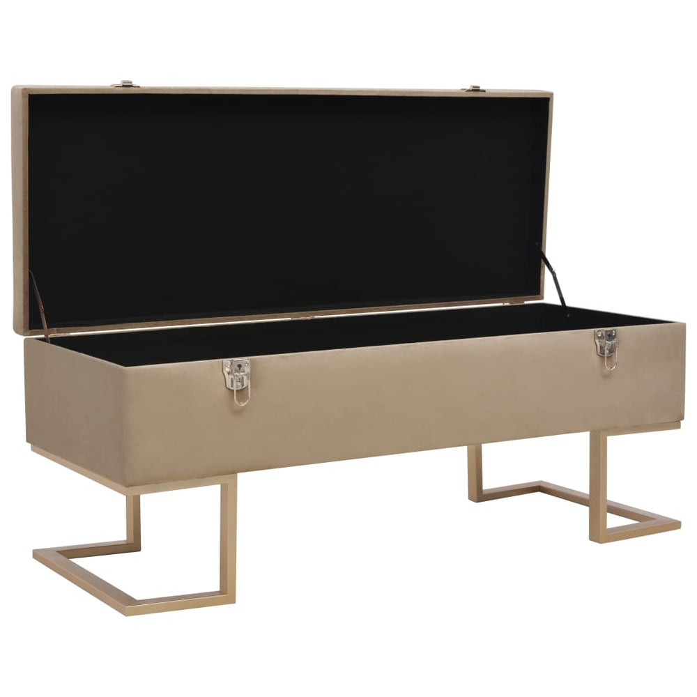 vidaXL Storage Bench 105 cm Beige Velvet