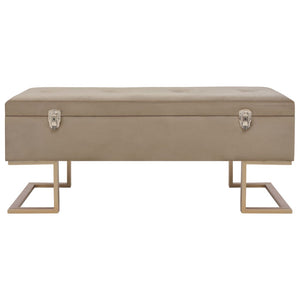 vidaXL Storage Bench 105 cm Beige Velvet