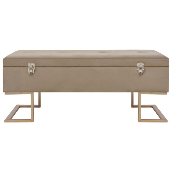 vidaXL Storage Bench 105 cm Beige Velvet
