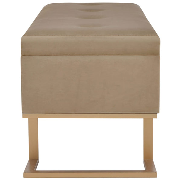 vidaXL Storage Bench 105 cm Beige Velvet