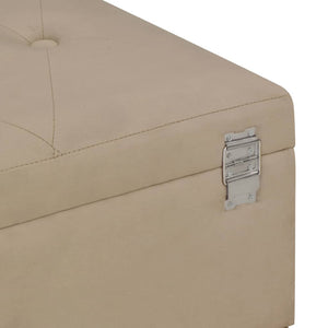vidaXL Storage Bench 105 cm Beige Velvet