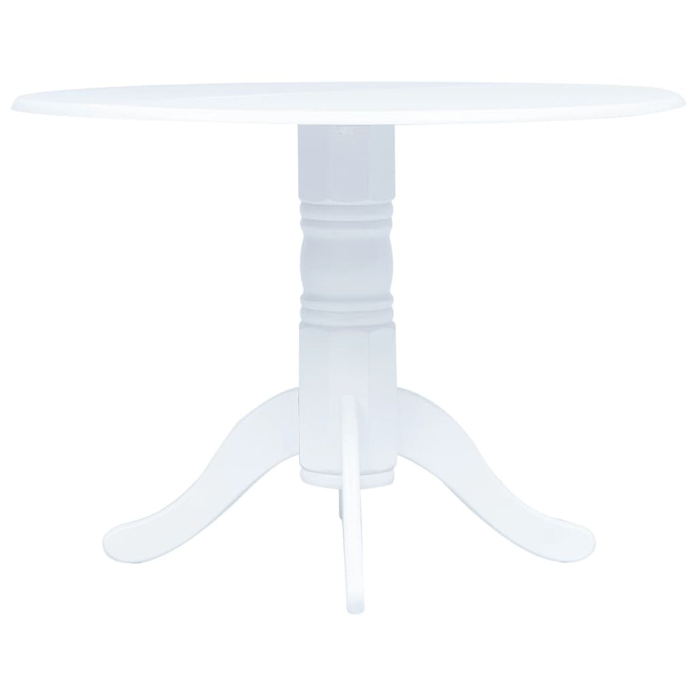 vidaXL Dining Table White 106 cm Solid Rubberwood