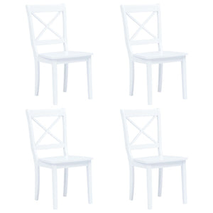 vidaXL Dining Chairs 4 pcs. White Solid Rubberwood