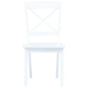 vidaXL Dining Chairs 4 pcs. White Solid Rubberwood
