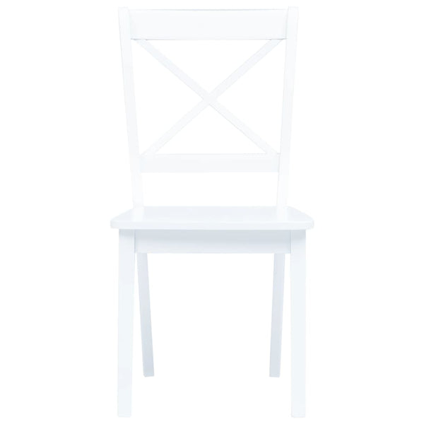 vidaXL Dining Chairs 4 pcs. White Solid Rubberwood