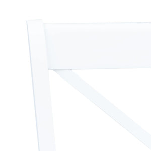 vidaXL Dining Chairs 4 pcs. White Solid Rubberwood