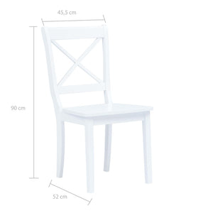 vidaXL Dining Chairs 4 pcs. White Solid Rubberwood
