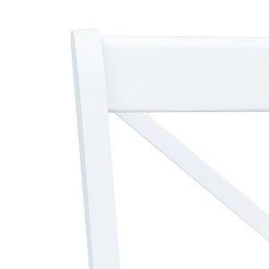 vidaXL Dining Chairs 2 pcs White Light Wood Solid Rubberwood