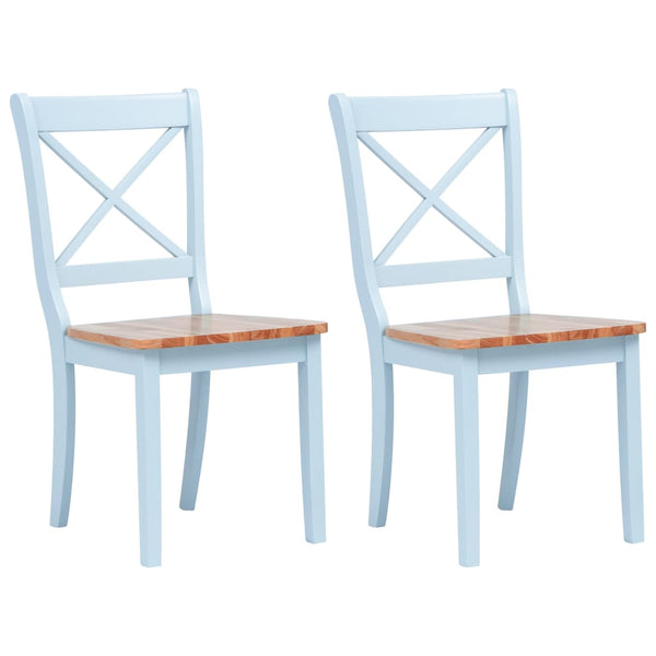 vidaXL Dining Chairs 2 pcs Grey Light Wood Solid Rubberwood