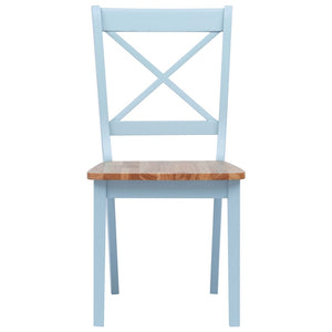 vidaXL Dining Chairs 2 pcs Grey Light Wood Solid Rubberwood