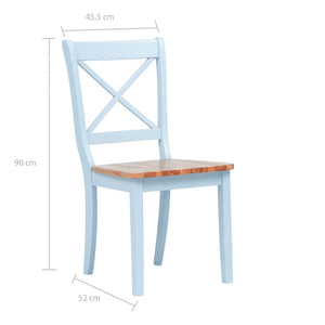 vidaXL Dining Chairs 2 pcs Grey Light Wood Solid Rubberwood