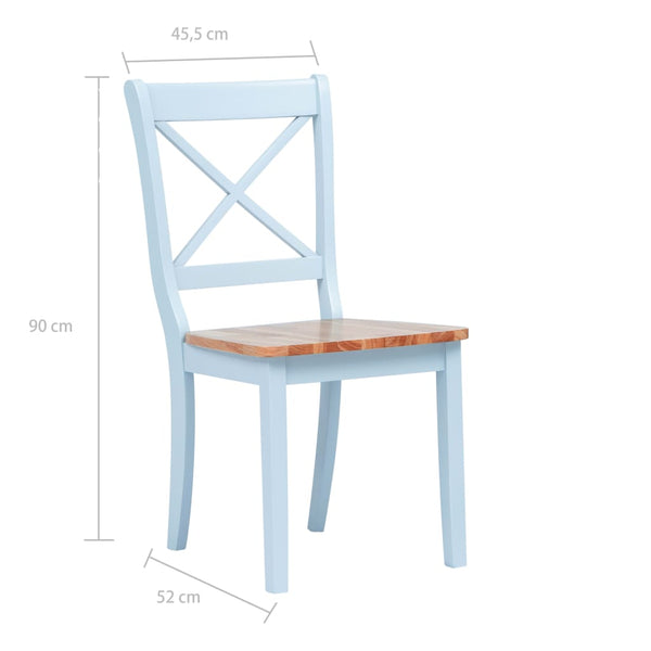 vidaXL Dining Chairs 2 pcs Grey Light Wood Solid Rubberwood