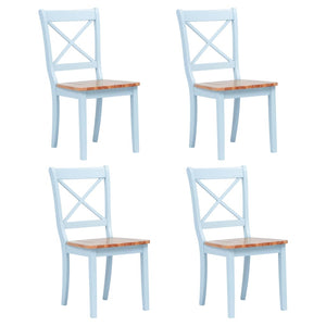 vidaXL Dining Chairs 4 pcs Grey Light Wood Solid Rubberwood