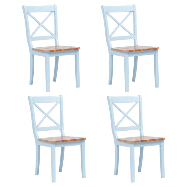 vidaXL Dining Chairs 4 pcs Grey Light Wood Solid Rubberwood
