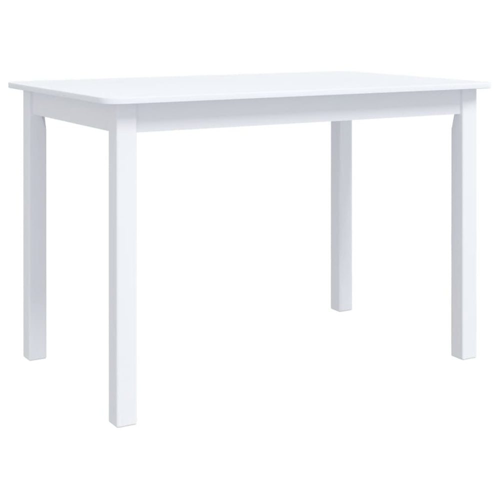 vidaXL Dining Table White 114x71x75 cm Solid Rubberwood