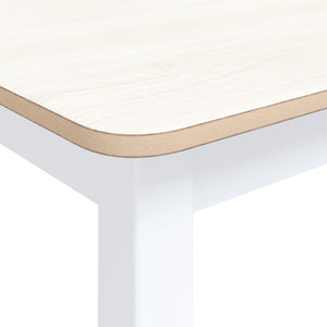 vidaXL Dining Table White and Brown 114x71x75 cm Solid Rubberwood