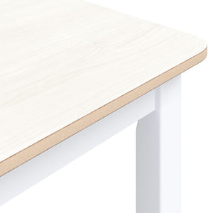 vidaXL Dining Table White and Brown 114x71x75 cm Solid Rubberwood
