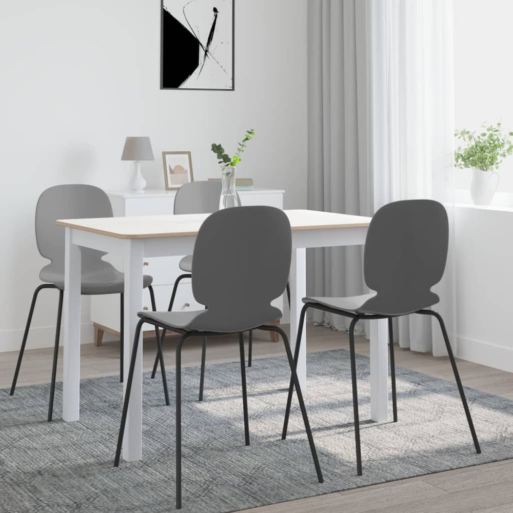 vidaXL Dining Table White and Brown 114x71x75 cm Solid Rubberwood
