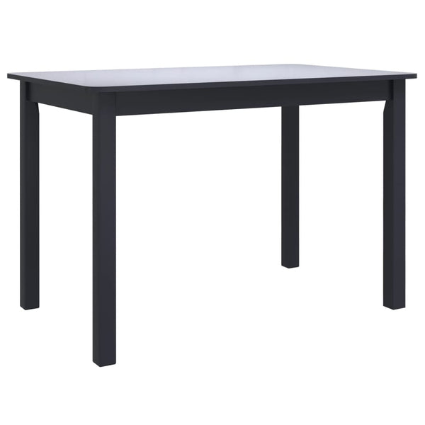 vidaXL Dining Table Black 114x71x75 cm Solid Rubberwood