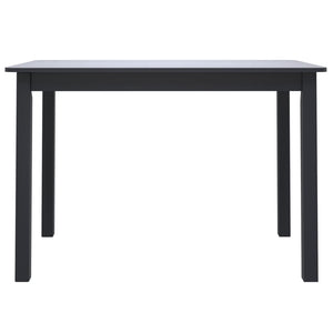 vidaXL Dining Table Black 114x71x75 cm Solid Rubberwood