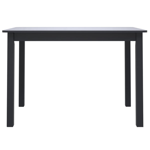 vidaXL Dining Table Black 114x71x75 cm Solid Rubberwood