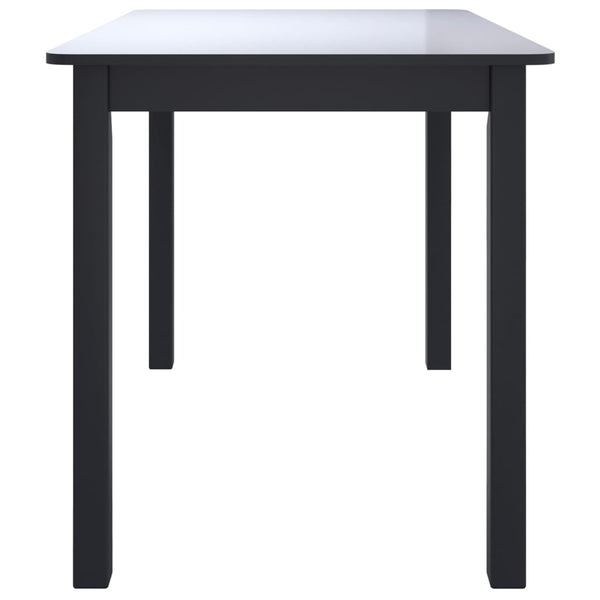 vidaXL Dining Table Black 114x71x75 cm Solid Rubberwood
