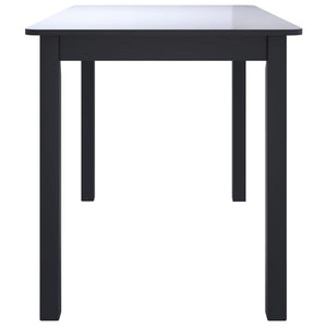 vidaXL Dining Table Black 114x71x75 cm Solid Rubberwood