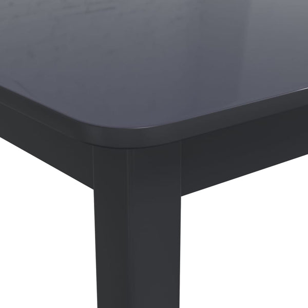 vidaXL Dining Table Black 114x71x75 cm Solid Rubberwood