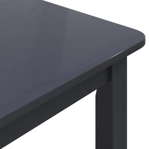 vidaXL Dining Table Black 114x71x75 cm Solid Rubberwood