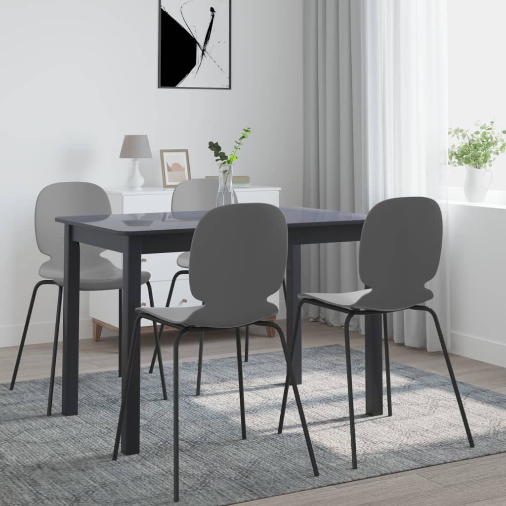 vidaXL Dining Table Black 114x71x75 cm Solid Rubberwood