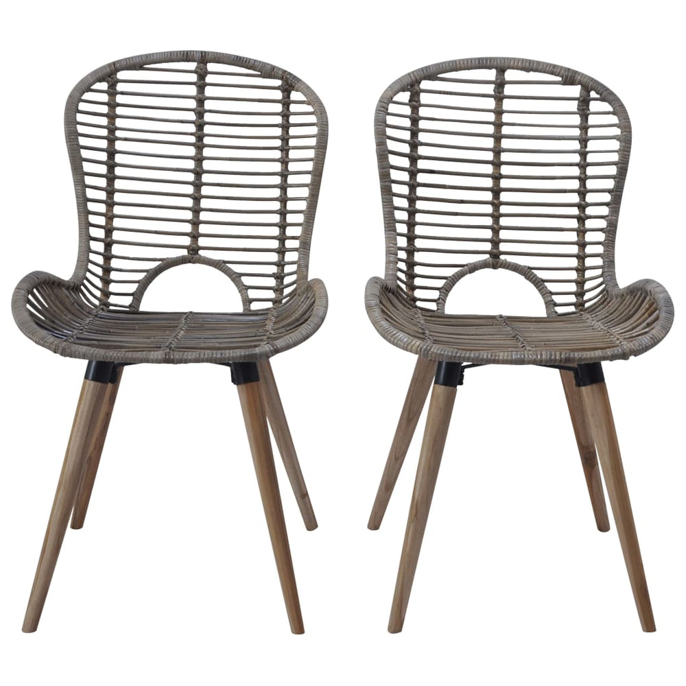 vidaXL Dining Chairs 6 pcs. Natural Rattan Brown
