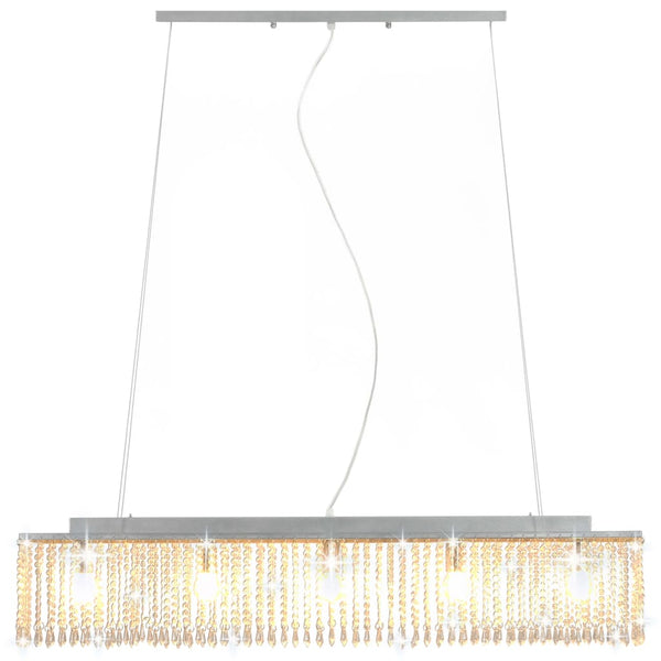 vidaXL Ceiling Lamp with Crystal Beads Silver 104 cm E14