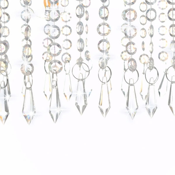 vidaXL Ceiling Lamp with Crystal Beads Silver 104 cm E14