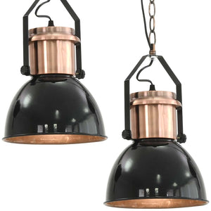 vidaXL Ceiling Lamp 2 pcs. Black Round E27