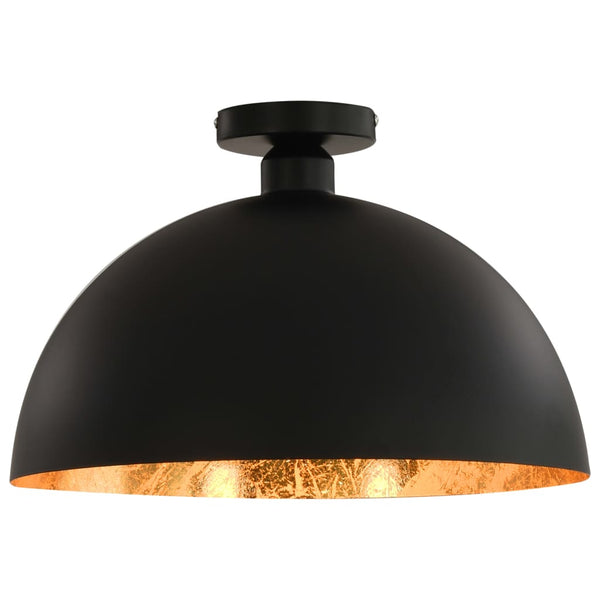 vidaXL Ceiling Lamps 2 pcs Black and Gold Hemispherical E27