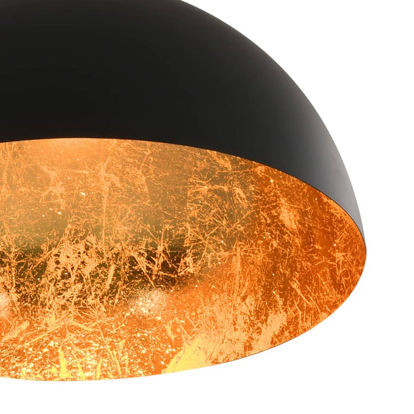 vidaXL Ceiling Lamps 2 pcs Black and Gold Hemispherical E27