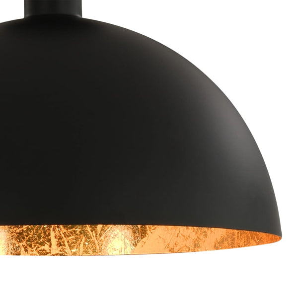 vidaXL Ceiling Lamps 2 pcs Black and Gold Hemispherical E27