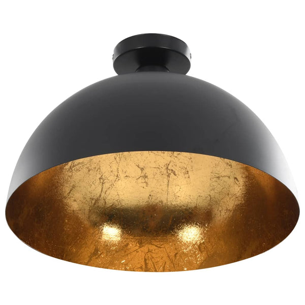 vidaXL Ceiling Lamps 2 pcs Black and Gold Hemispherical E27