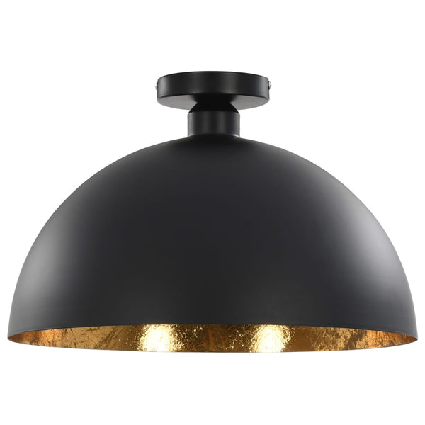 vidaXL Ceiling Lamps 2 pcs Black and Gold Hemispherical E27