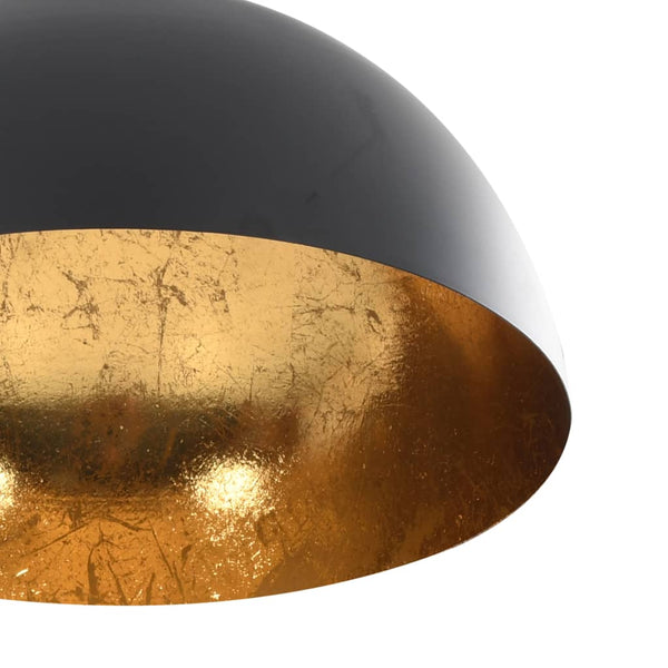 vidaXL Ceiling Lamps 2 pcs Black and Gold Hemispherical E27