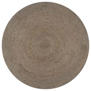vidaXL Handmade Jute Round Rug 90 cm Grey