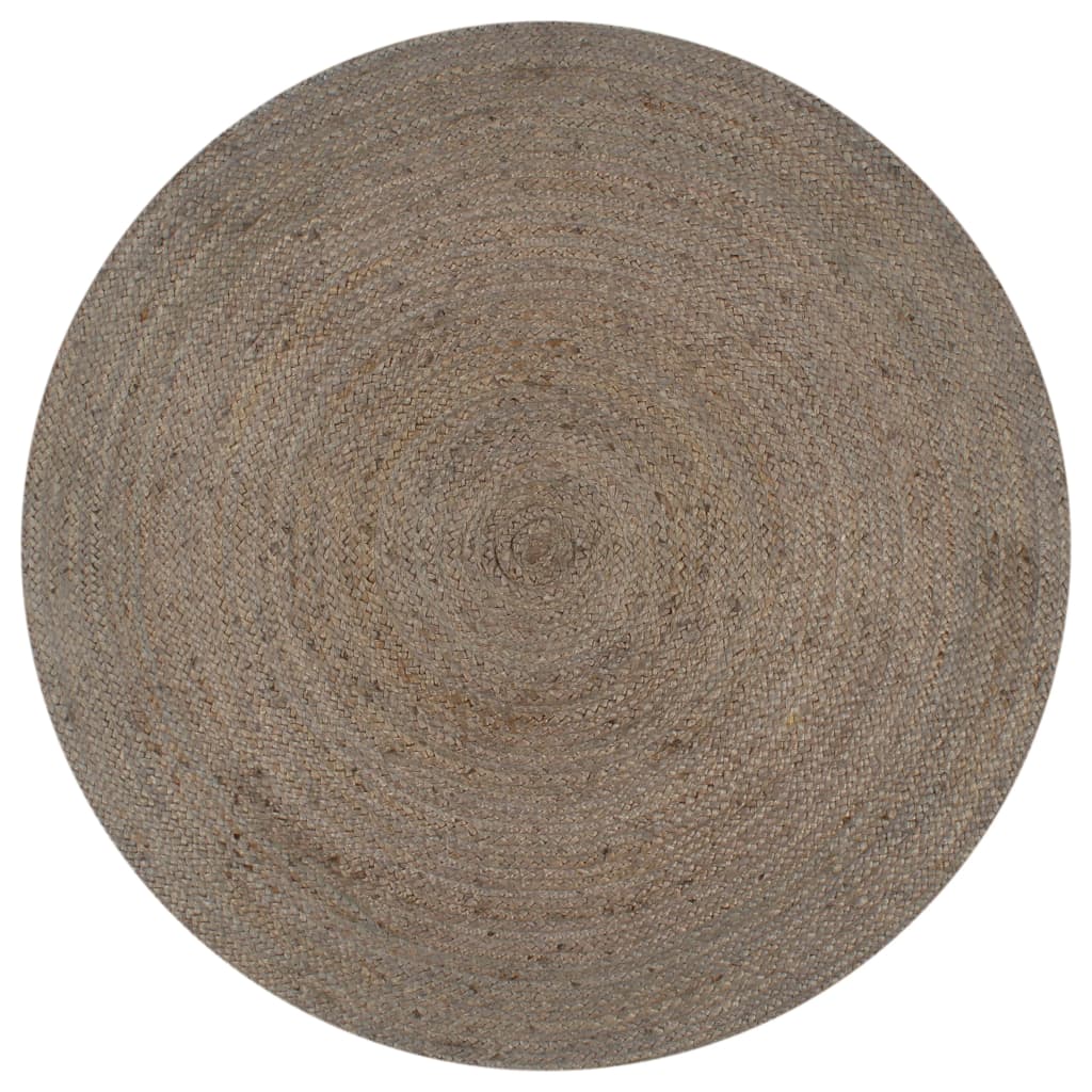 vidaXL Handmade Jute Round Rug 90 cm Grey