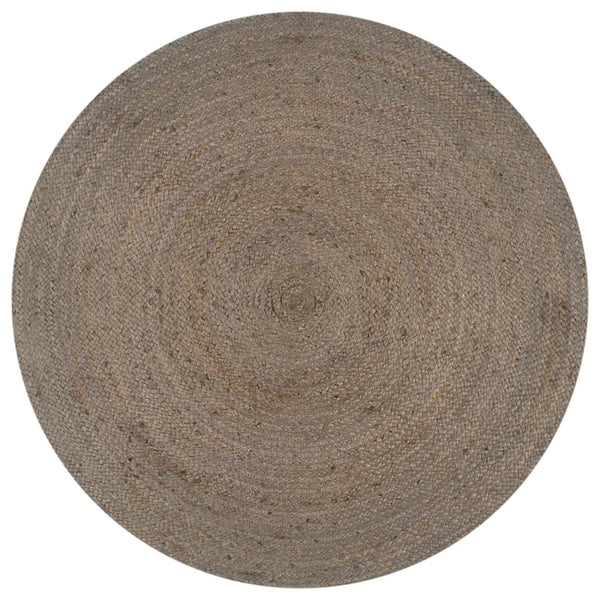 vidaXL Handmade Jute Round Rug 90 cm Grey