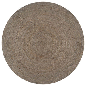 vidaXL Hand-Braided Jute Rug Round 120 cm Grey