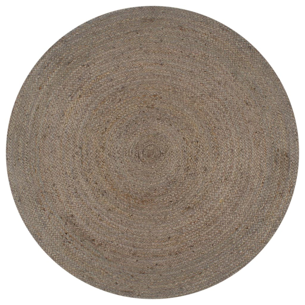 vidaXL Handmade Jute Rug Round 150 cm Grey