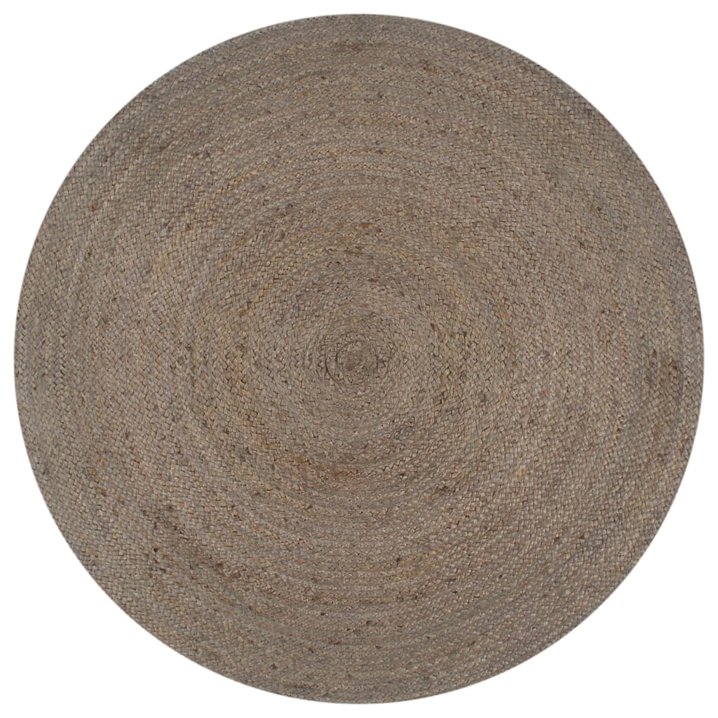 vidaXL Handmade Jute Rug Round 150 cm Grey