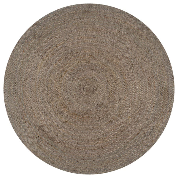 vidaXL Handmade Jute Rug Round 150 cm Grey