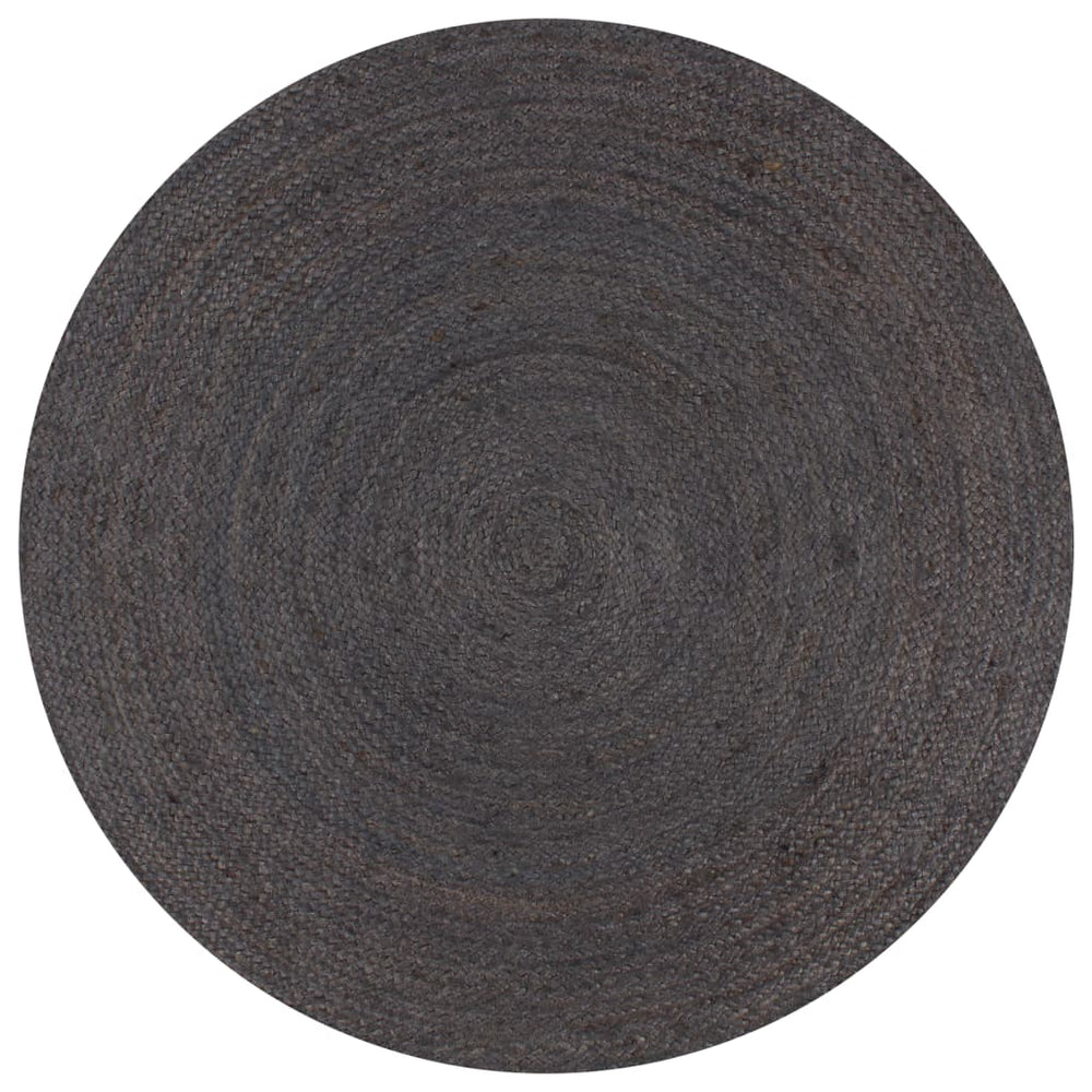 vidaXL Handmade Jute Round Rug 90 cm Dark Grey